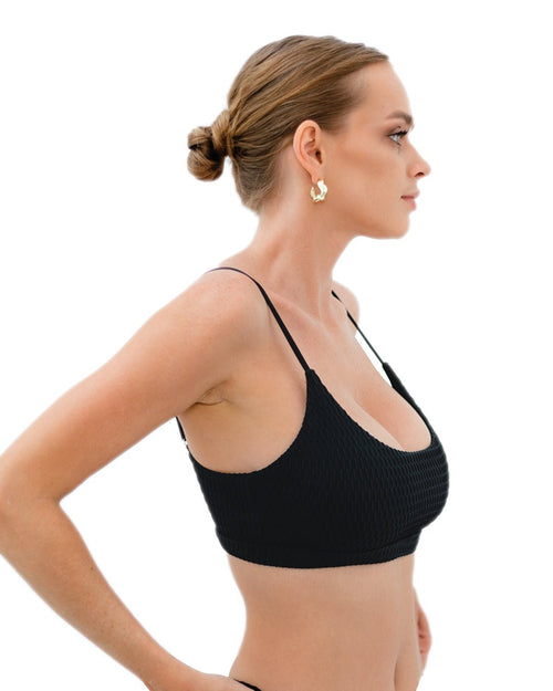 Midnight Surf Bikini Top Retro Surf Chic & Eco Finish - GigiZara SwimWear