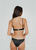 Abalone Shimmer Plunge Bikini Top Underwire Support & Gold Clasp - GigiZara SwimWear
