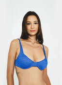 Abalone Shimmer Ribbon Tie - Back Top Eco Shimmer & Underwire Support - GigiZara SwimWear