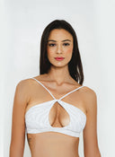 Anomia Crisscross Halter Bikini Top Cutout Detail & Halterneck Style - GigiZara SwimWear