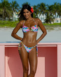 Bougainvillea Bloom Tie Side Bottom - GigiZara SwimWear