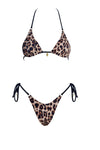Leopard Luxe Tie Side Bikini Bottom Brazilian Cut & Luxe Shine - GigiZara SwimWear