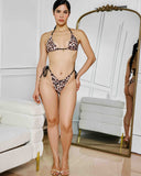 Leopard Luxe Tie Side Bikini Bottom Brazilian Cut & Luxe Shine - GigiZara SwimWear