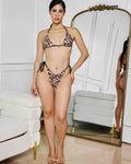 Leopard Luxe Tie Side Bikini Bottom Brazilian Cut & Luxe Shine - GigiZara SwimWear