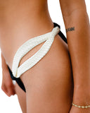 Lunar Petal V - Cut Bikini Bottom Night Flower Elegance - GigiZara SwimWear