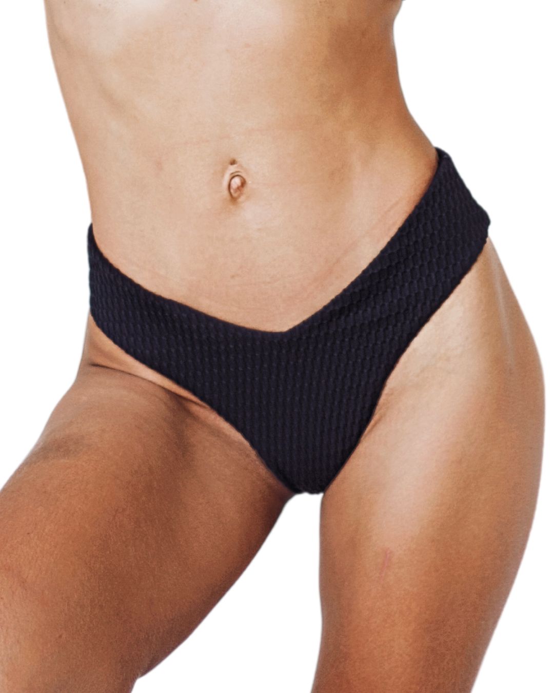 Midnight Surf Bikini Bottom Vintage High - Waist Surf Chic - GigiZara SwimWear