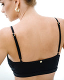 Midnight Surf Bikini Top Retro Surf Chic & Eco Finish - GigiZara SwimWear