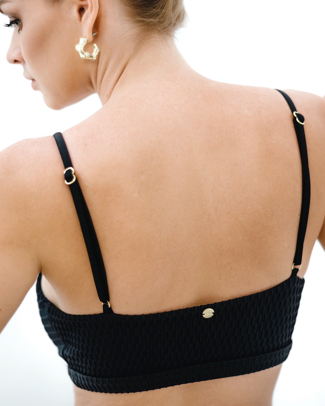 Midnight Surf Bikini Top Retro Surf Chic & Eco Finish - GigiZara SwimWear