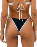 Noir Wave Tie Side Bikini Bottom Textured Curve Flattering - GigiZara SwimWear
