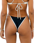 Noir Wave Tie Side Bikini Bottom Textured Curve Flattering - GigiZara SwimWear