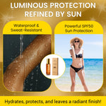 Sun Shield Body Glow, Broad Spectrum SPF 50, Non Sticky, Glowing Results - GigiZara SwimWear